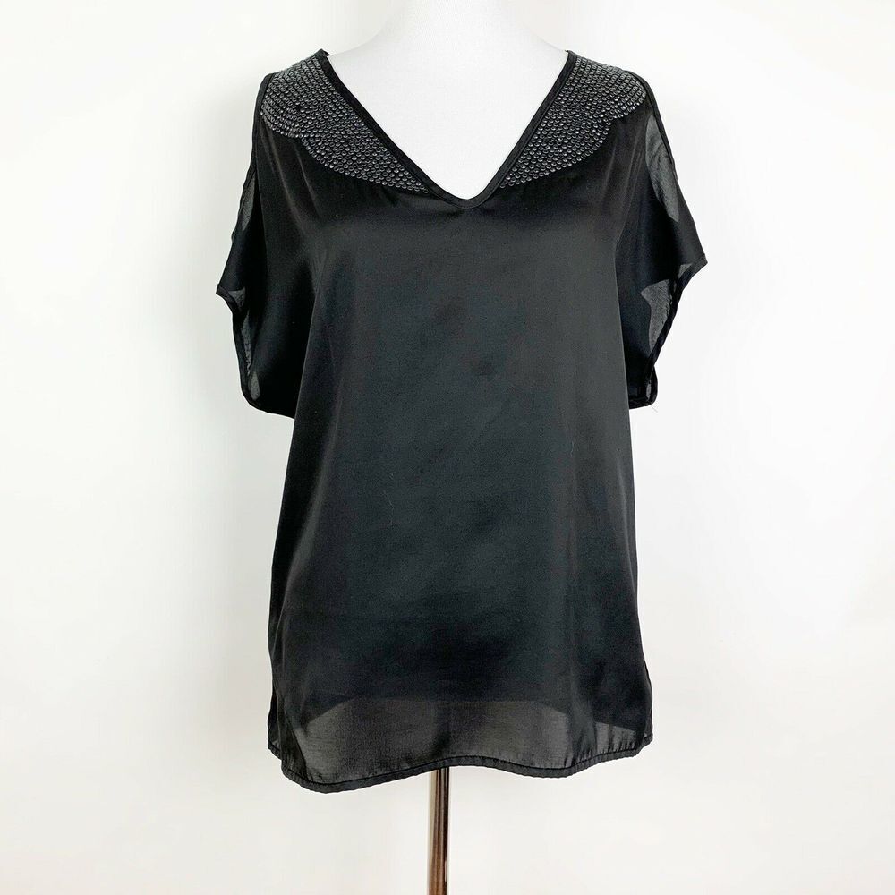 Jessica Simpson Embellished Cold Shoulder Top